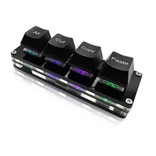 Mini 4-Key Select-All Cut Copy Paste Macro Pad Ctrl A X C V Shortcut One Black picture