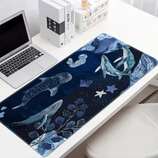 Large Anti-Slip Whale Mouse Pad - Cartoon Dark Sea Design Rubber Desk Mat Gift √ picture