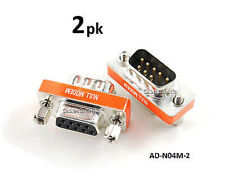 2-PACK DB9 Mini NULL MODEM Male/Female Data Transfer Adapter, AD-N04M-2 picture