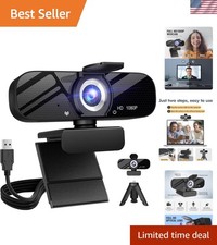Full HD Webcam with Rotatable Tripod & Automatic Light Correction for Meetings picture