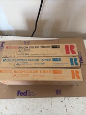 Ricoh Color LP Toner Type T1 Cyan Black Cyan Yellow 3 Pack picture