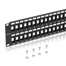 48 Port Blank Keystone Patch Panel with Snap-in Design, Cat6 Network Patch Pa... picture