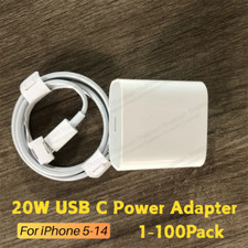 Bulk Lot 20W Fast Charger For iPhone 14 13 12 11 Pro Max USB-C Adapter PD Cable picture