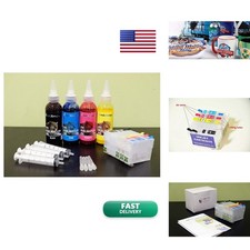 INKXPRO 4X100ml Sublimation Cartridge Kit Auto Reset Chips WF-7210 WF-7710 picture