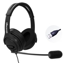Discover D722U Noise Reducing USB Wired Work from Home Headset | Black picture