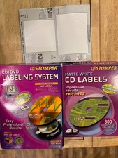 CD Stomper Pro CD/DVD Labeling System + Various CD/DVD/Floppy Labels Please Read picture