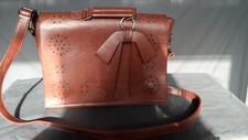 Ecosusi Womens Faux Leather Bow Big Brown Briefcase Laptop picture