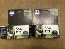 HP 564 Twin Pack Black Ink Cartridges Lot Of 2 Sealed And Open Box Exp 2017 picture