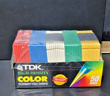 50 Pk TDK Color HIGH DENSITY FORMATTED FLOPPY DISKS partially sealed-49/50 picture