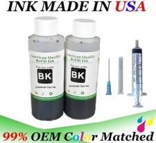 200ml Black bulk refill ink kit w syringe for HP Universal inkjet printer picture