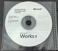 Microsoft WORKS 9 Software CD-ROM New PC Distribution Version X13-66561 (2007) picture