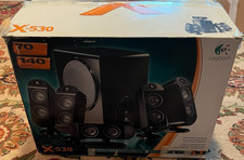 Logitech X-530 5.1 PC Speaker System TESTED Working Original Box & Styrofoam picture