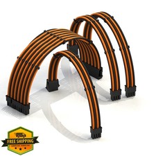 LINKUP 50cm OrangeBlack PSU extension cable 4-Pack picture