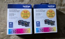 Genuine Brother 2pc LC-101 Color Ink Cartridges-for MFC-J470DW J870DW-OEM-3PK picture
