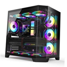 OV303 ATX Mid-Tower PC Case, Pre-Installed 4 x 120mm Prism ARGB PWM Black picture