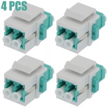 4 Pcs LC/UPC OM4 Duplex Multi Mode Fiber Optical Coupler Keystone Jack Aqua picture