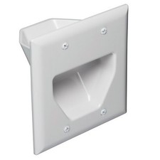 2-Gang Recessed Low Voltage Cable Plate, White picture