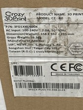 XYZ Printing Crazy3DPrint 3D Printer 3FD1XXUS00K NEW SEALED ❤️️✅❤️️✅❤️️✅❤️️ picture