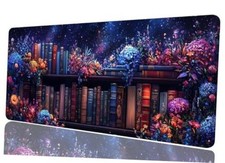 Large Mouse Pad Floral Books Magic Fantasy Extended XX-Large Purple Bookshelf picture