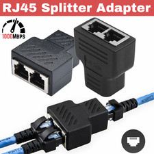 2X RJ45 Splitter Adapter 1 to 2 Way Dual Female Port CAT6/5/7 LAN Ethernet Cable picture