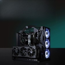 SOC-AP+ Open Frame ATX PC Case 360 Radiator Bracket PCIe 4.0 GPU Riser picture