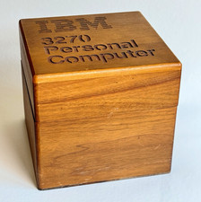Ultra Rare Vintage IBM 3270 Personal Computer Wooden Floppy Disk Box Caddy  picture