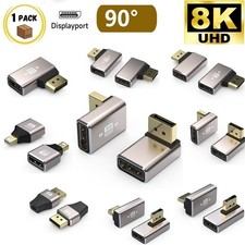 8K 90 Degree DisplayPort 1.4 Adapter (Up and Down) Right Angle DP Male to Female picture