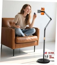 Phone Floor Stand, Cell Phone Stand with Flexible Arm for Bed, 69