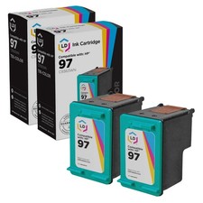 LD Reman Replacements for HP 97 C9363WN Pack of 2 Color Ink Cartridges picture
