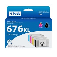 FADSOON® 4PK 676XL Ink for WP-4010 WP-4020 WP-4520 WP-4530 WP-4540 WP-4090 4590 picture