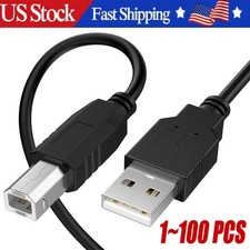 100PCS NEW USB 2.0 A TO B High Speed Printer Scanner Premium Cable Cord 1.5m Lot picture