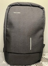 OUTJOY Padded Laptop Backpack w/ USB Large Gray 18”x11” School Work Travel EUC picture