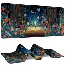 Fantasy Bookshelf Pad,Magical Butterfly Flowers Extended Cute Desk for Girly,... picture