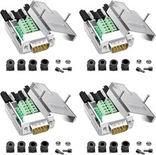 DB9 Female Metal Shell Solderless Connector 4PCS RS232 Serial Terminal picture