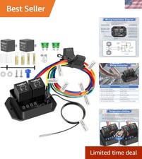 Digital Radiator Fan Switch Kit 12V/24V, Adjustable 104°F-230°F w/Dual Electr... picture