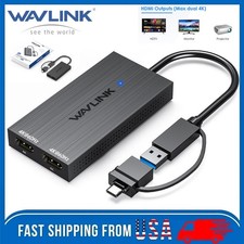 WAVLINK Dual Monitor HDMI Adapter USB A/C to HDMI Hub Adapter Extend or Mirror picture