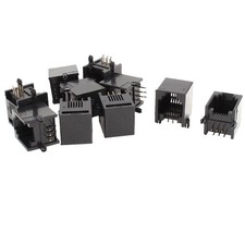 10pcs Black RJ11 Modular Jack 6P6C PCB Socket Mount Telephone Connectors picture