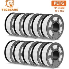 TECBEARS PETG 10KG White 3D Printer Filament Consumables 1.75mm Neat Winding picture
