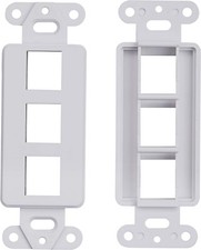 30 Pcs - 3 Port Decoration Wall Plate Keystone Insert 3 Gang White WallPlate picture