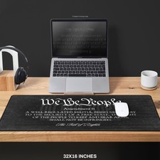 We the People Second Amendment Deskmat, XL Patriotic Mousepad, Bill of Rights picture