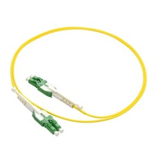 5m LC(APC)-LC(APC) Duplex 9/125 OS2 Singlem Fiber Cable Yellow Uniboot OFNR 16FT picture