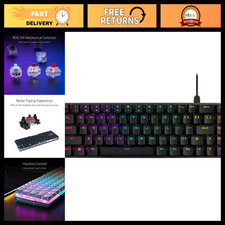 Compact 65% RGB Gaming Mechanical Keyboard - Wireless, Programmable Keys, Black picture