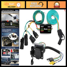 4-Way Flat to 7-Pin RV Blade Trailer Wiring Adapter Connector, 4-Pin Harness for picture