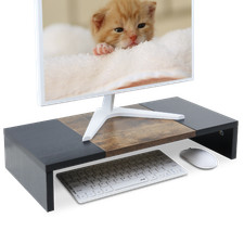 Computer Monitor Stand Riser,Sturdy Laptop Riser for Desk Black and Rustic Brown picture