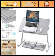 Non-Slip Leather Lap Desk Tray Table for Laptop | Portable Lightweight Stand for picture