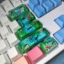 HOT Resin Light Colorful Koi Fish Lotus Keycap for MK Custom Made Handmade 5 PCS picture