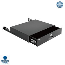 2U Rack Mount Drawer 19 Inch Lockable Sliding Server Cabinet Shelf 44lb Steel picture