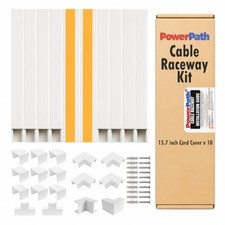 157 in Paintable Cable Raceway Kit, 10 Pack Wall Cord Hider with Connectors picture