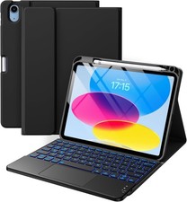 Compatible for iPad 11th 10th Generation Case with Keyboard, Folio Cover with Pe picture