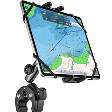 Boat Helm Tablet Mount, Marine Rail Tablet Holder with Aluminum Arm, 360° Adj... picture